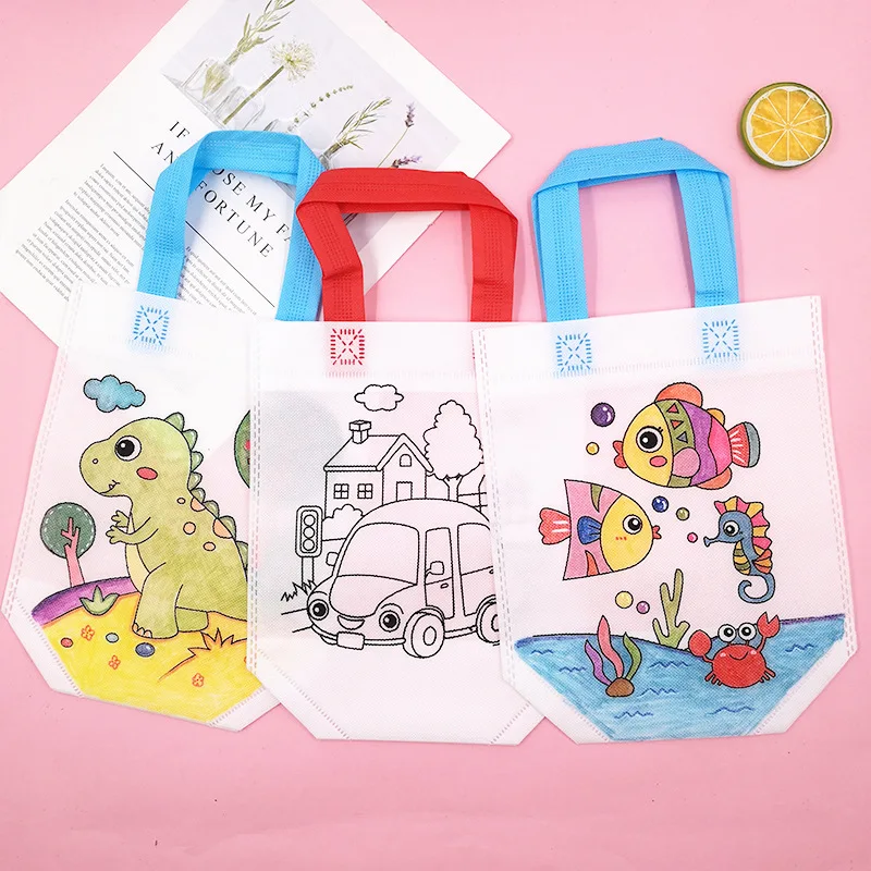 Art Craft Event - 24 個のかわいい漫画の塗り絵バッグ 再利用可能なカーニバル用 誕生日パーティー DIY アートクラフトや記念品用品