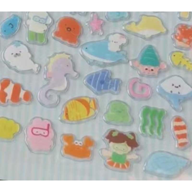 Art Craft Decoration - かわいい透明な漫画風寿司バーガーステッカー、スクラップブック、スマホケース、DIYデコレーション、1枚入り、アートクラフト