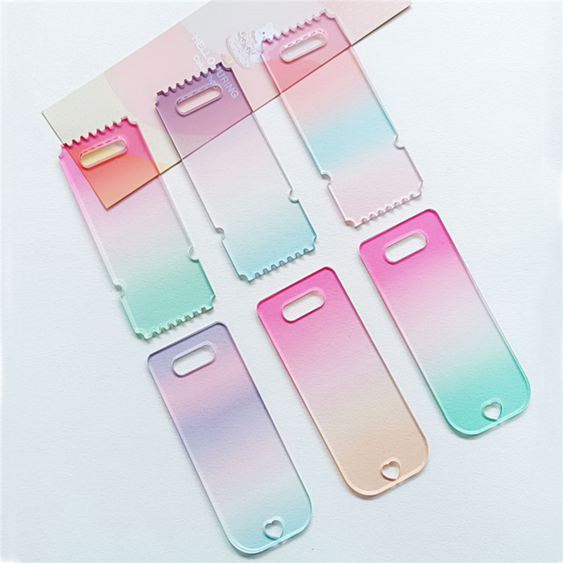 Art Craft Event - カラフルなグラデーションアクリル飾りブックマークブランク DIY チケットスタブステッカー装飾キーホルダーペンダント工芸品アート絵画