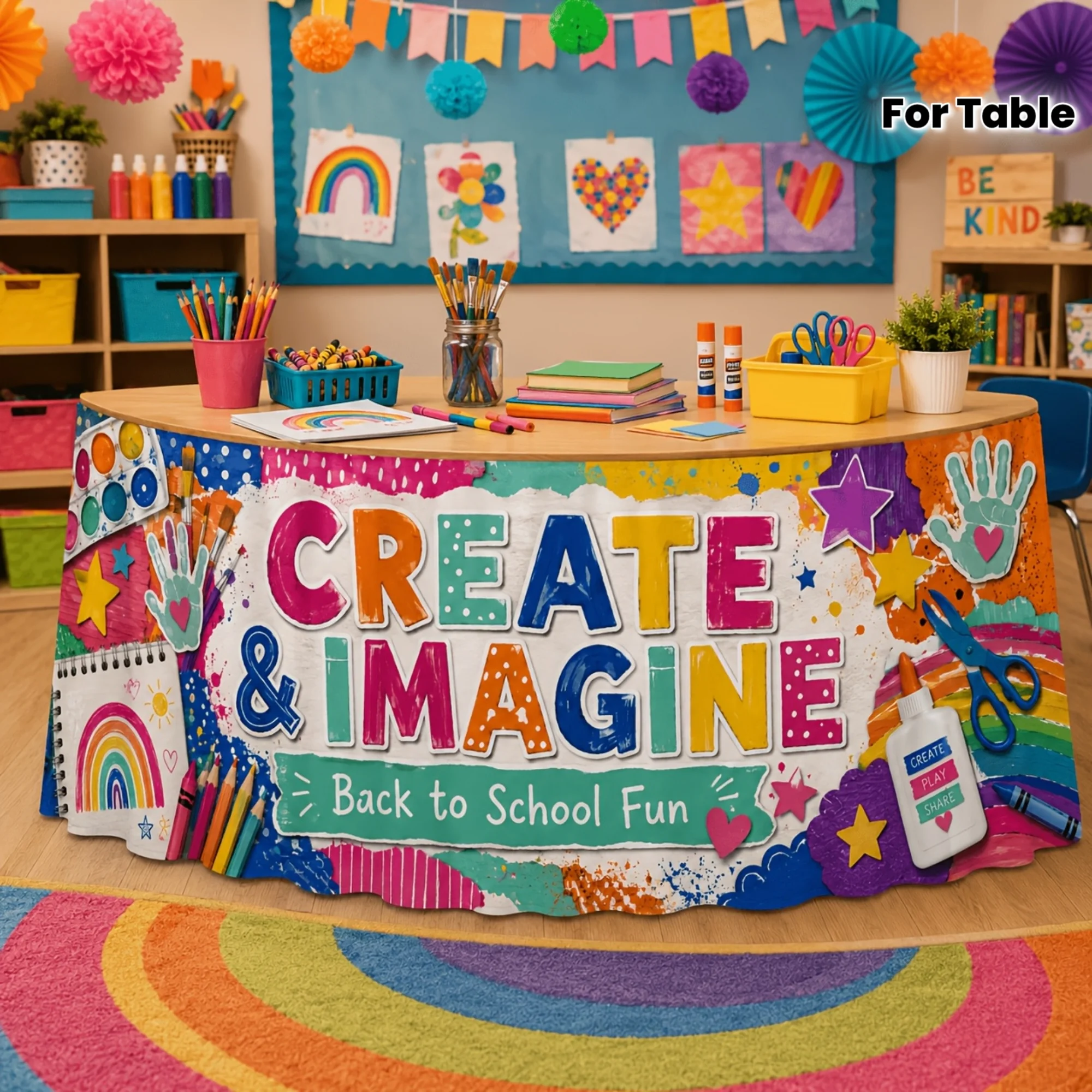 Art Craft Event - パーティーテーブルスカート1は、学校のイベント、美術の授業、教師のオフィス、家族の書斎、工芸品の装飾に適しています。