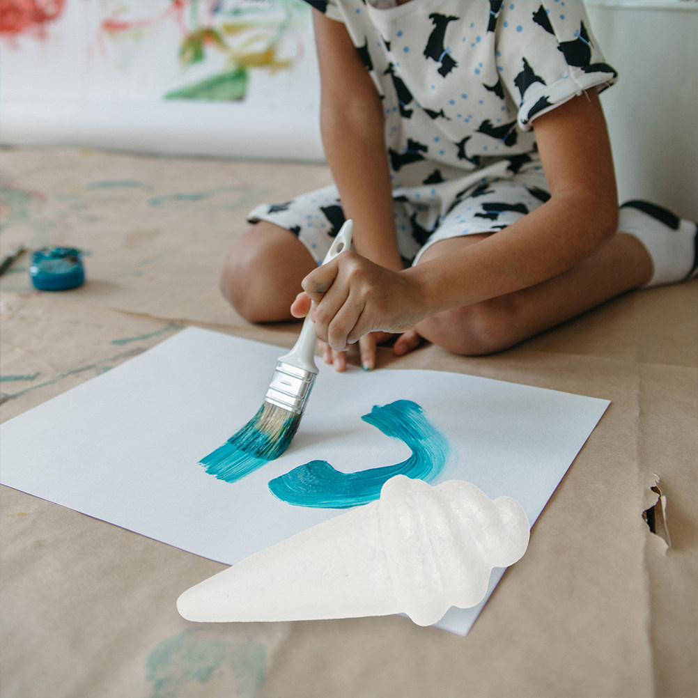 Art Craft Kids - 8個入り未完成アイスクリームフォームモデル、柔らかく滑らかな表面、DIYペイント、接着、装飾に最適、子供のアートクラフト、フェスティバル、パーティーに。