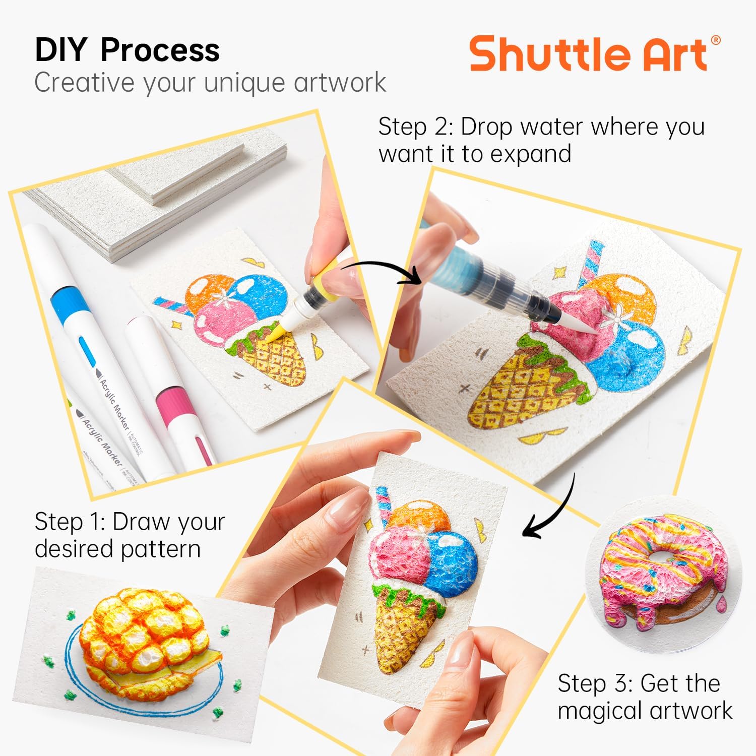 3D立体発泡テクスチャ絵画紙セット 子供用 DIYアートクラ - Art Craft Kids のレビューと価格