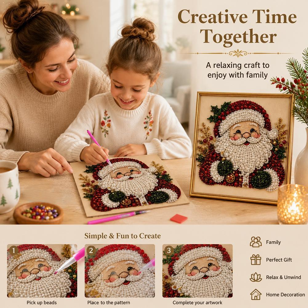 クリスマス サンタクロース パールアート DIYキット 額入 - Art Craft Kids のレビューと価格