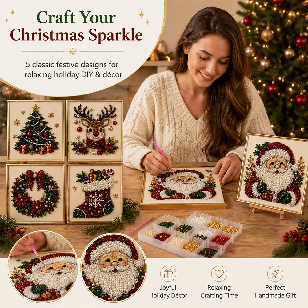クリスマス サンタクロース パールアート DIYキット 額入 - Art Craft Kids のレビューと価格