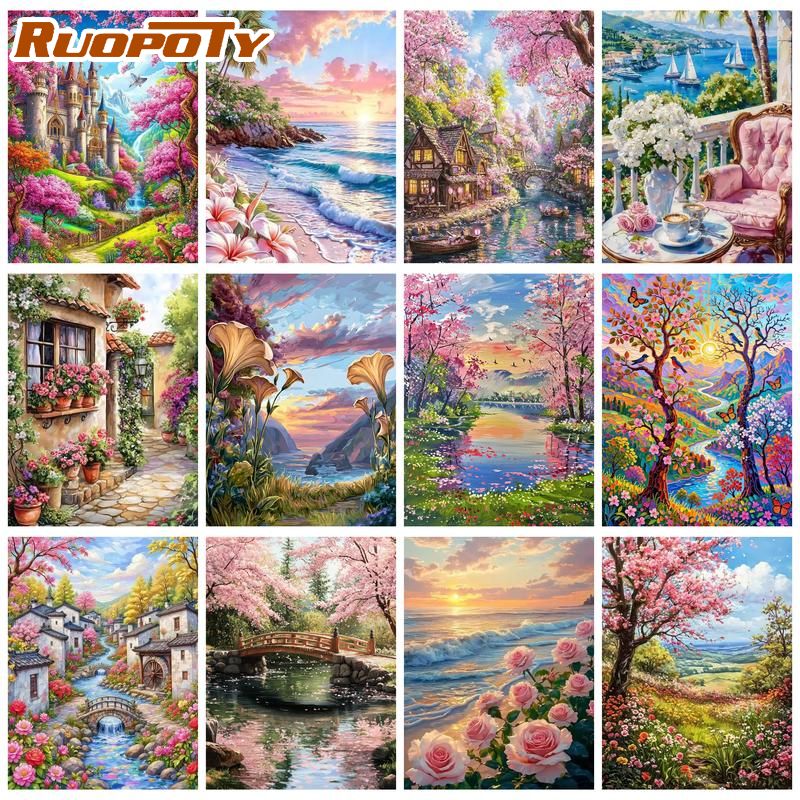 RUOPOTY サンセットビーチ 数字で描く絵 大人向けクラ - Art Craft Easy Ideas のレビューと価格
