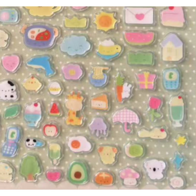 かわいい透明な漫画風寿司バーガーステッカー、スクラップブック - Art Craft Decoration のレビューと価格