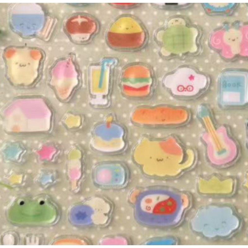 かわいい透明な漫画風寿司バーガーステッカー、スクラップブック - Art Craft Decoration のレビューと価格