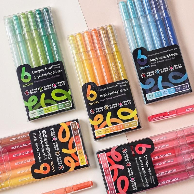 アクリル絵画ハンドブック ゲルペン 1セット 6色マーカーセ - Art Craft School のレビューと価格