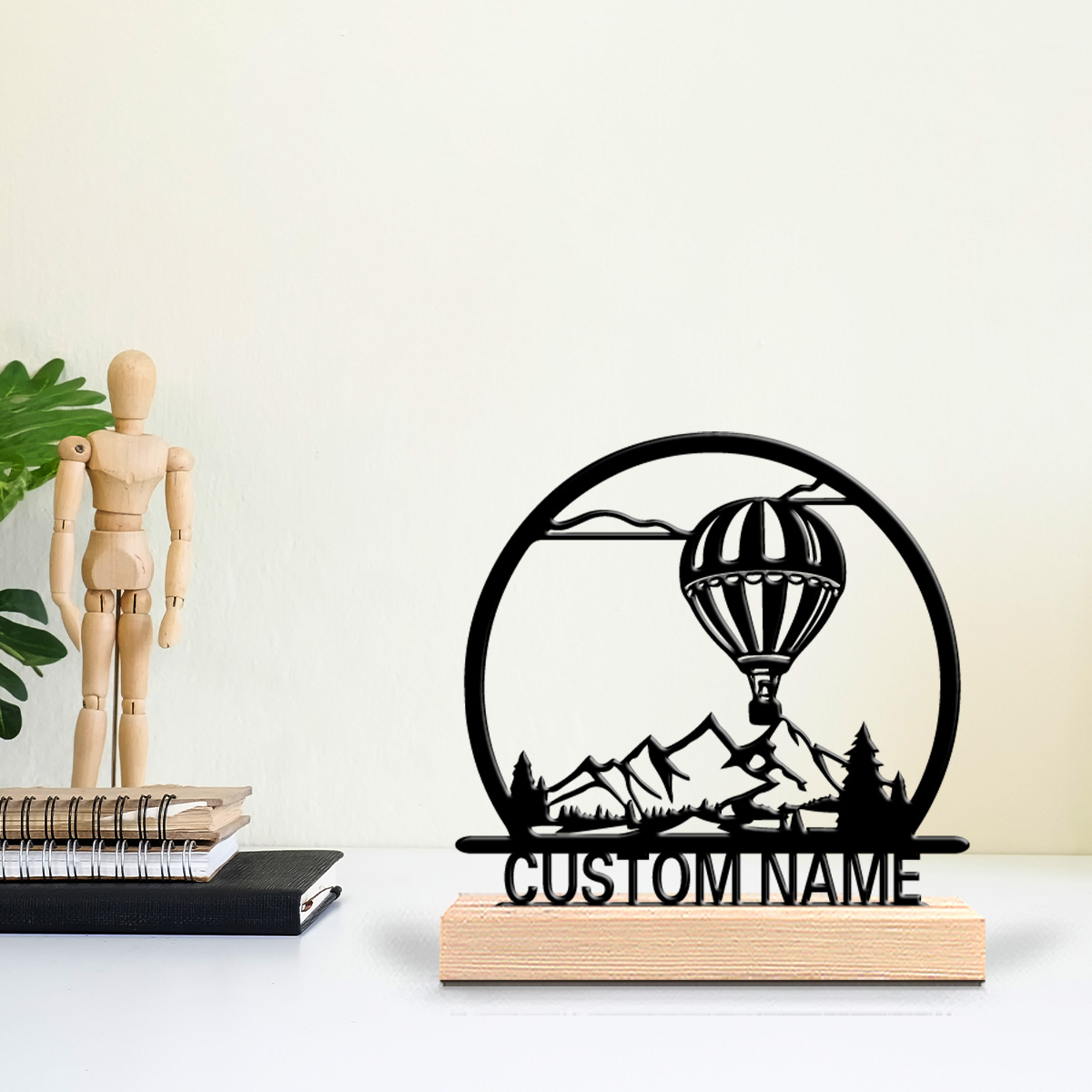 1個入り 熱気球 カスタムネーム入りブリキ像 金属製オーナメ - Art Craft Decoration のレビューと価格