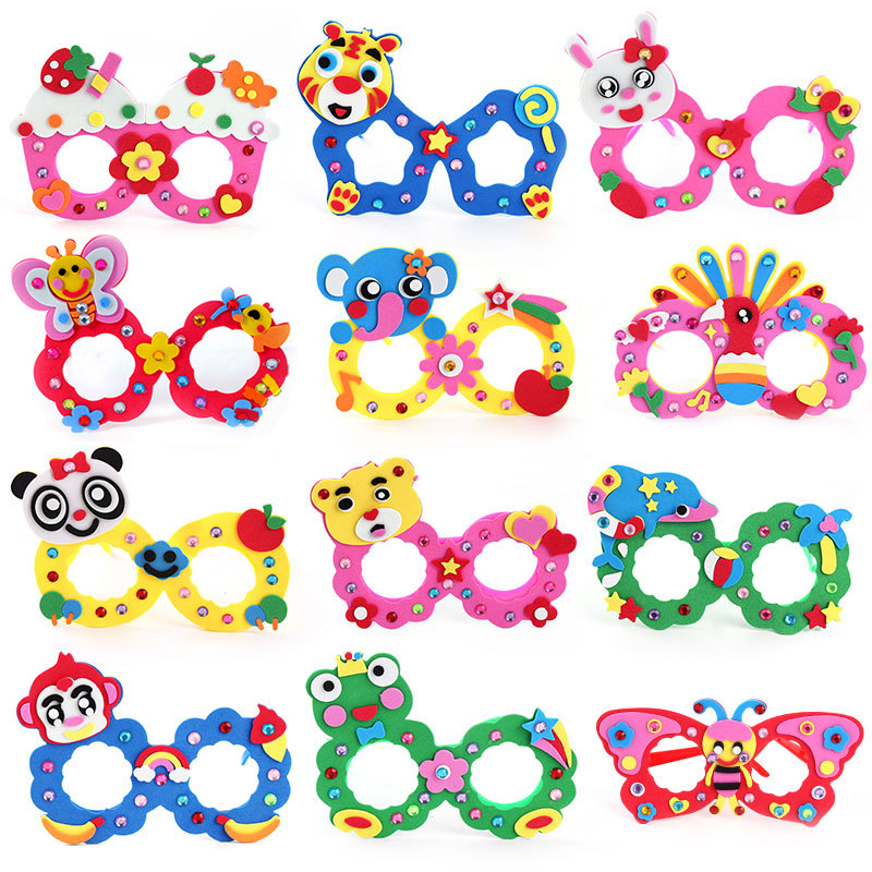 子供 DIY EVA ダイヤモンドメガネフレームクラフトキッ - Art Craft Glasses Frames のレビューと価格