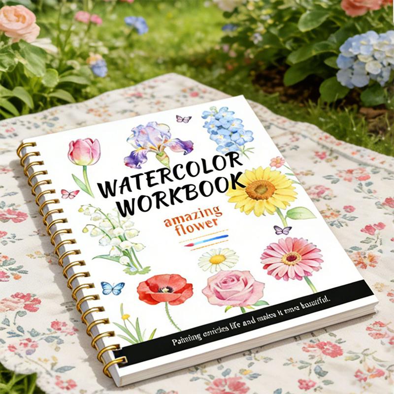 スパイラル綴じ水彩花ワークブック 厚紙 初心者向け簡単ガイド - Art Craft Items のレビューと価格