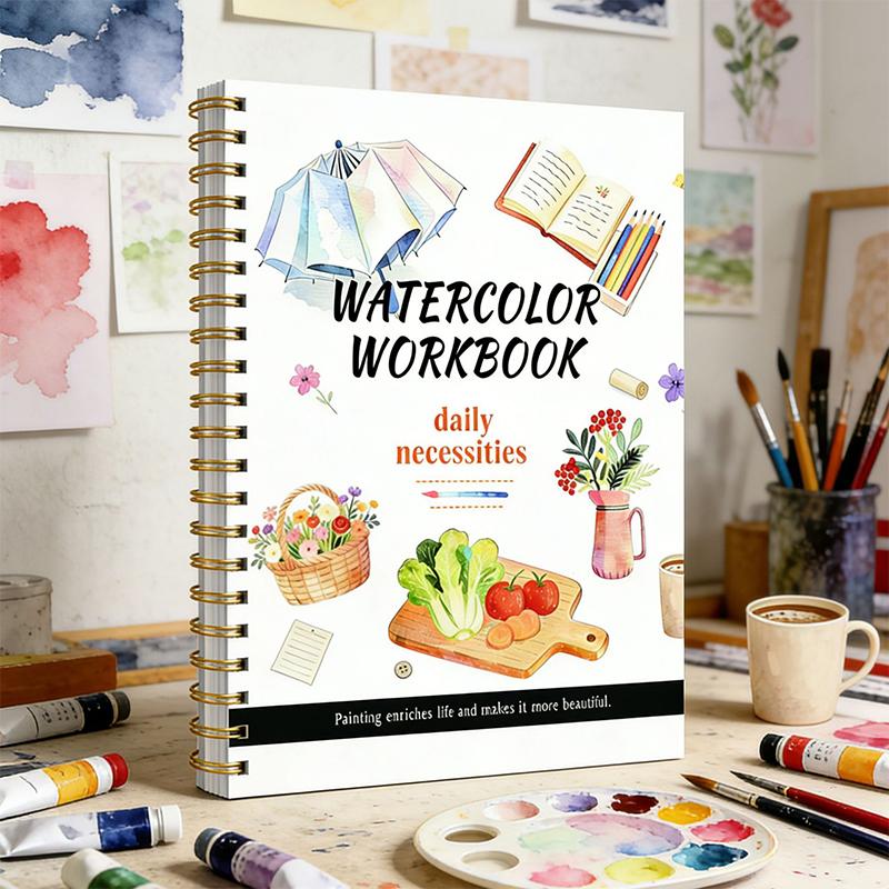 スパイラル綴じ水彩花ワークブック 厚紙 初心者向け簡単ガイド - Art Craft Items のレビューと価格