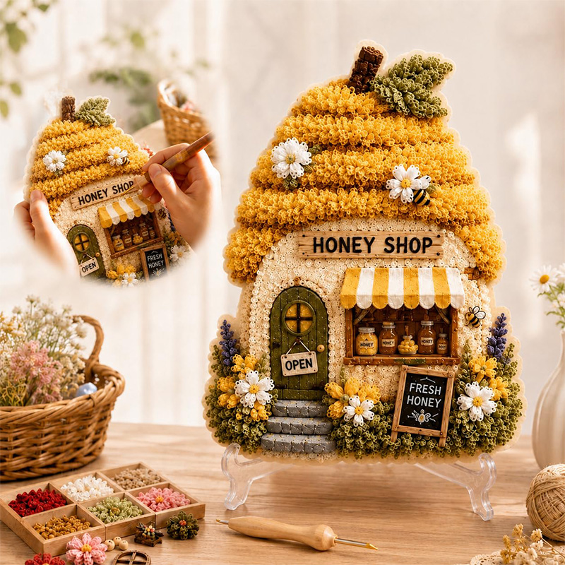 3Dマッシュルームハウス ポケアート DIYキット 布製パン - Art Craft Decoration のレビューと価格