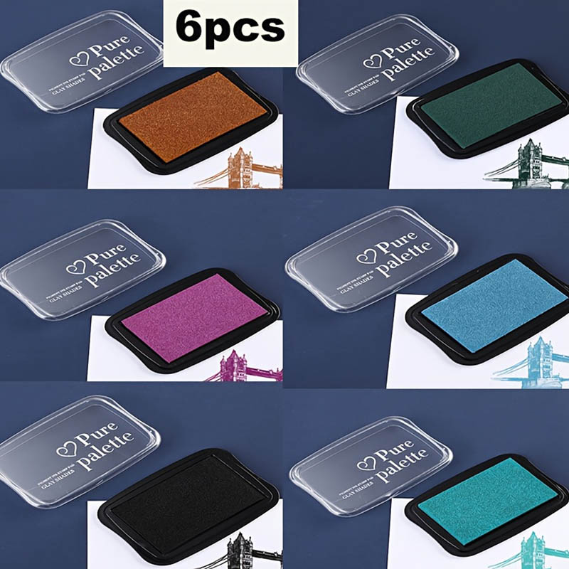 6個入り - レトロな単色スポンジインクパッド - 6つのク - Stamping Ink Pad のレビューと価格