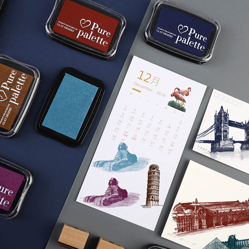 6個入り - レトロな単色スポンジインクパッド - 6つのク - Stamping Ink Pad のレビューと価格