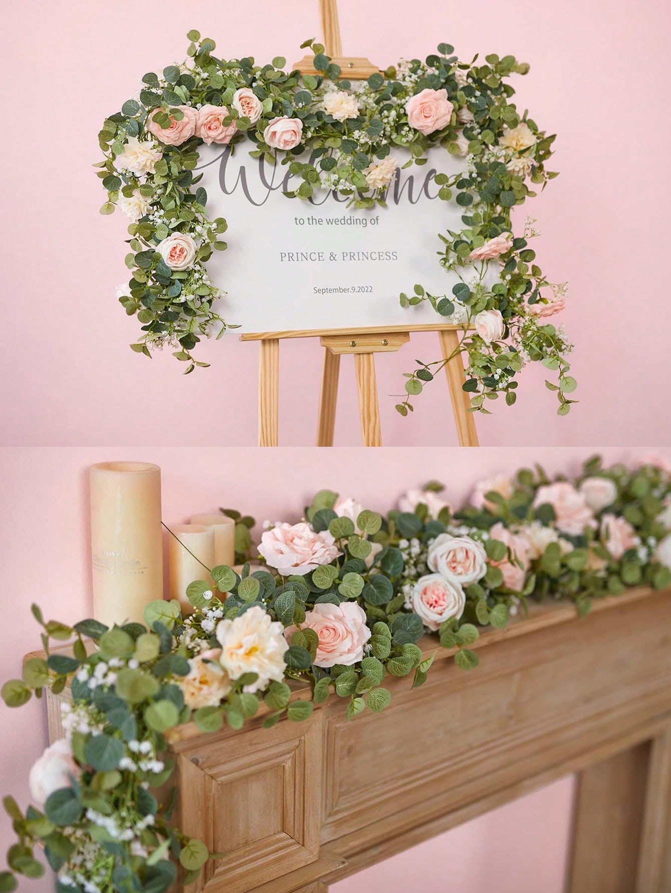 1pc 5.9FT 人工ユーカリつる偽のバラの花カスミソウ花 - Art Craft 3 Year Old のレビューと価格