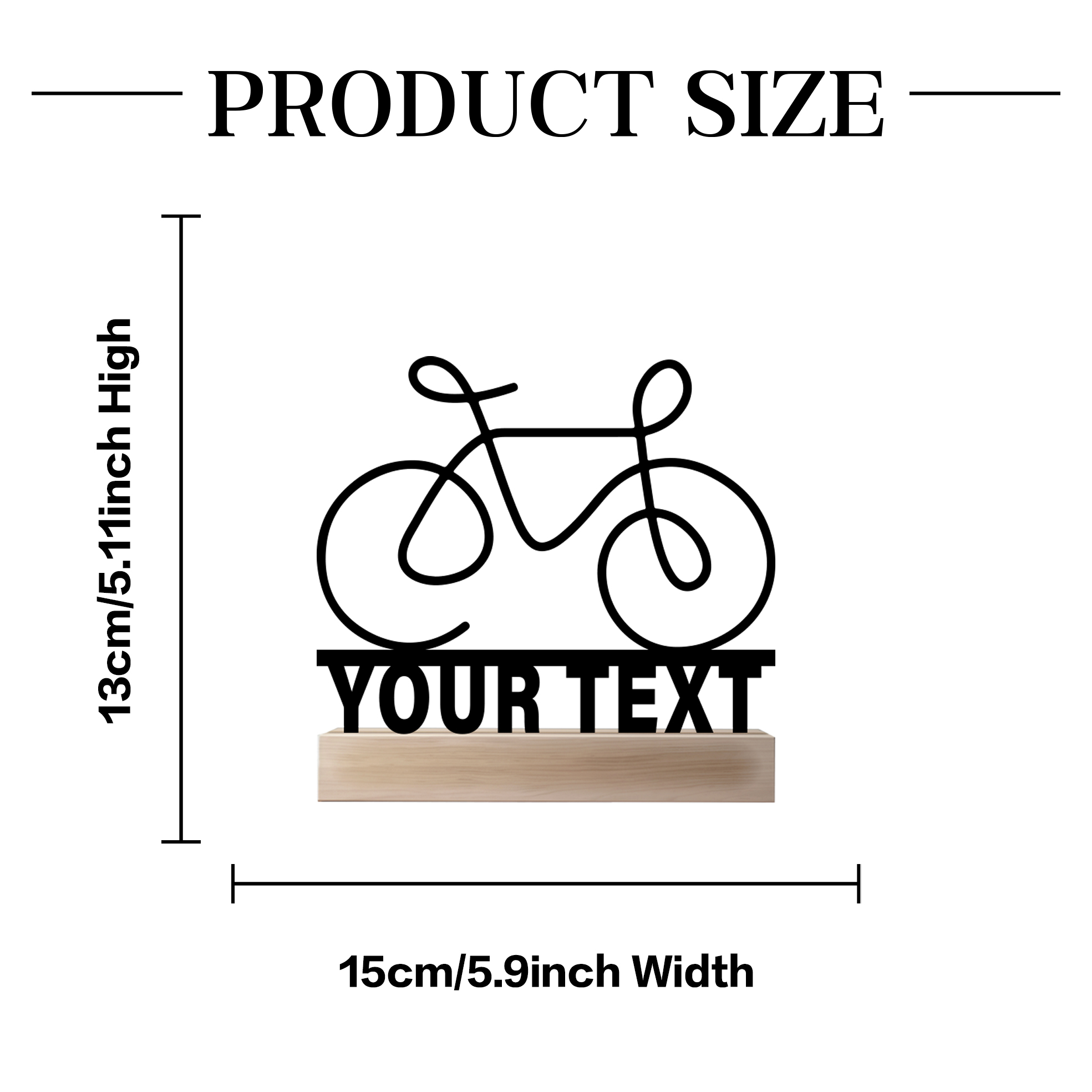 1個 シンプルな自転車バイク カスタムネーム 鉄製置物 木製 - Art Craft Simple のレビューと価格