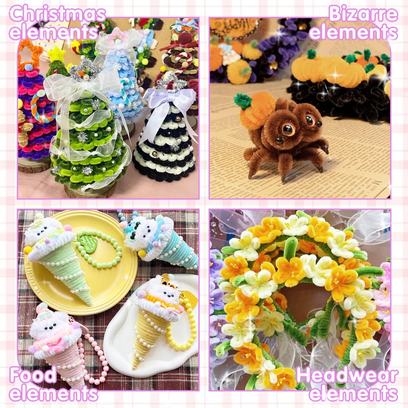 パイプクリーナー、シェニールステム、ジャンボコーラルフリース - Art Craft Kids のレビューと価格