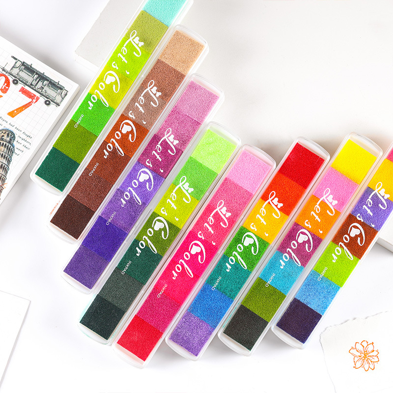 かわいいミックスカラーインクパッド学校絵画用スクラップブッキ - Stamping Ink Pad のレビューと価格