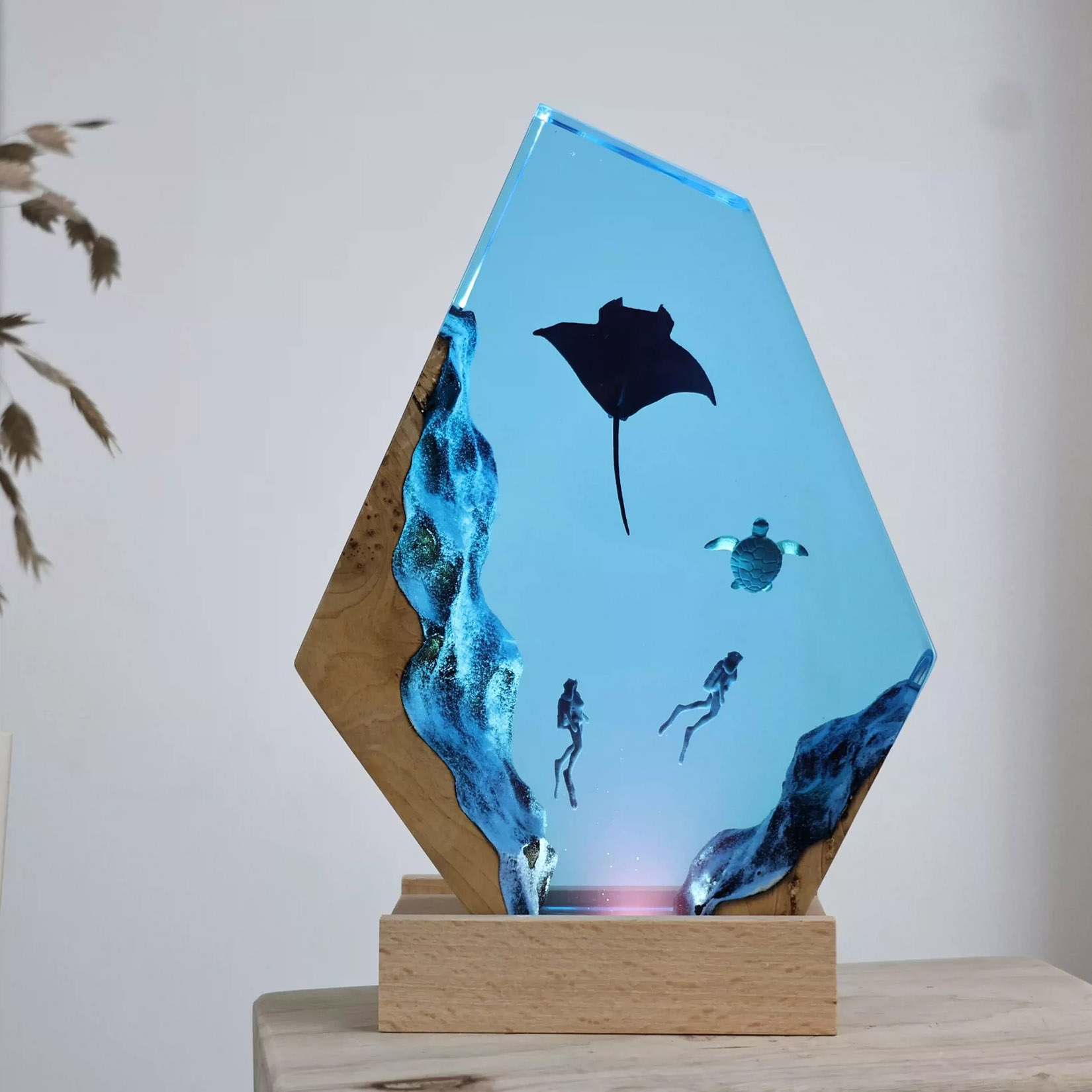 マンタレイナイトランプ海洋テーマ樹脂工芸品ライトオーナメント - Art Craft Night のレビューと価格