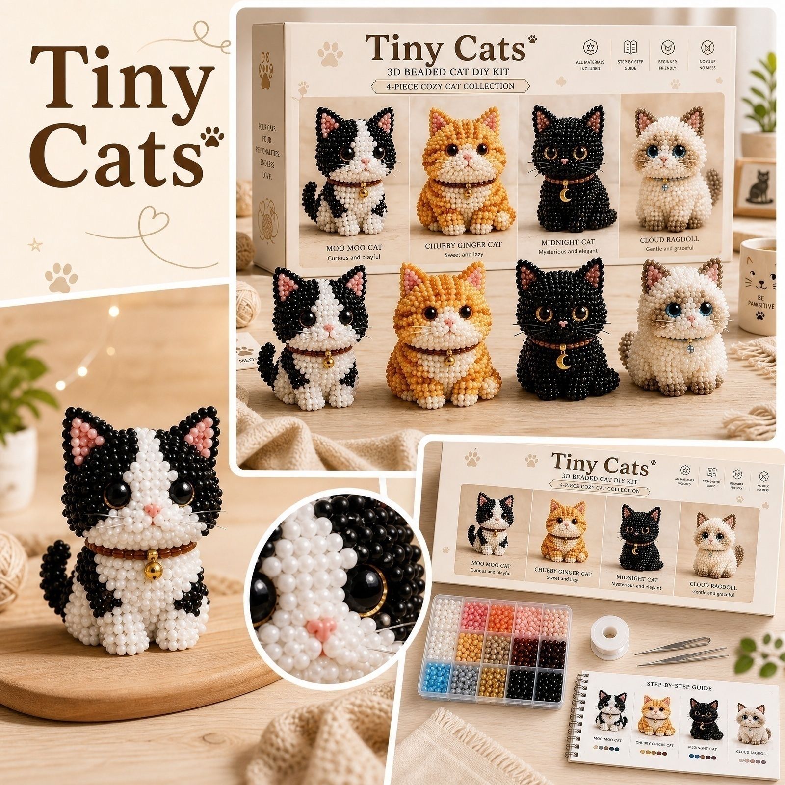 小さなビーズ3Dビーズ動物キット かわいいデザインの動物型手 - Art Craft Event のレビューと価格