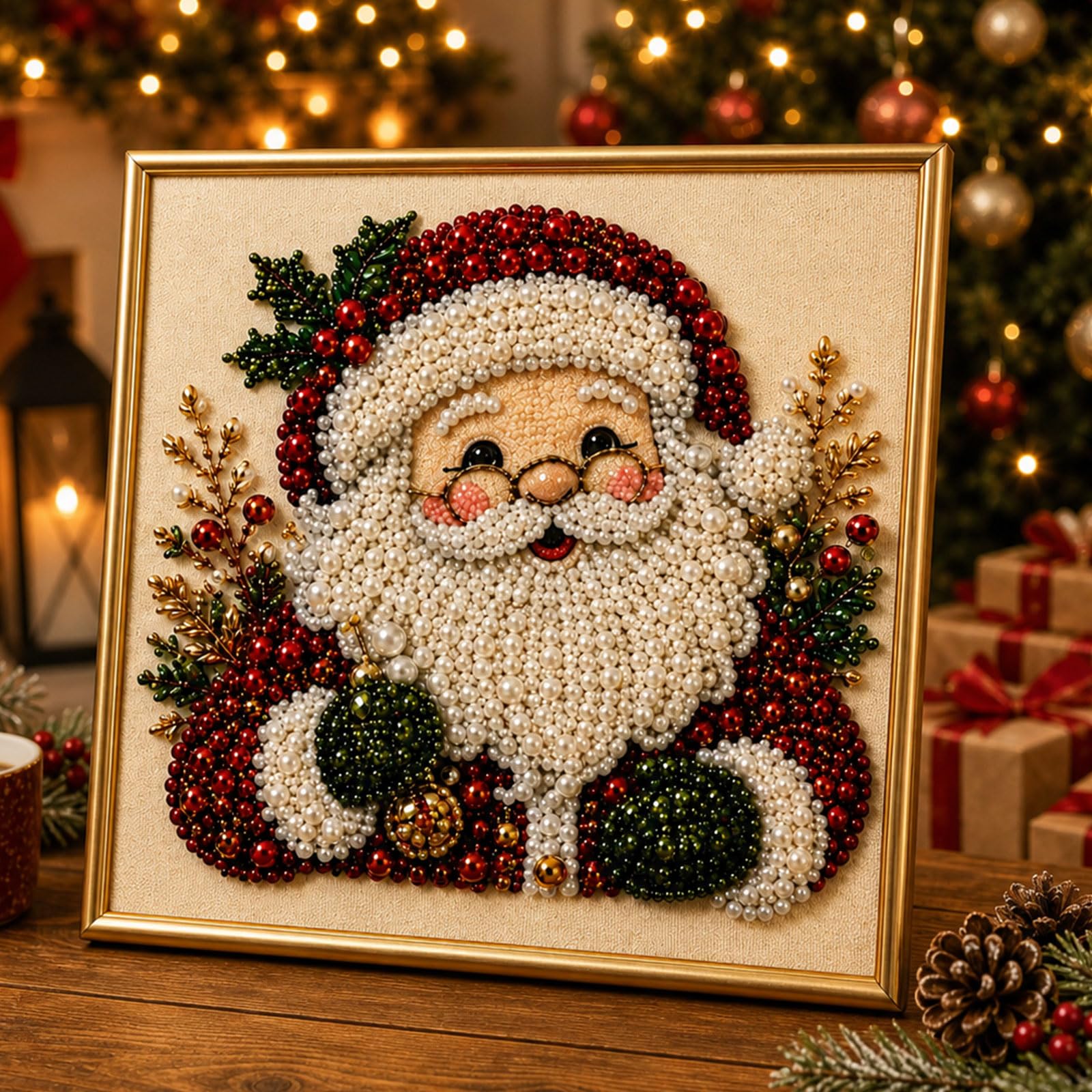 DIYクリスマスパールダイヤモンドペインティングキット（フレ - Art Craft Glasses Frames のレビューと価格